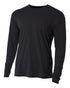 A4 Youth Cooling Performance Long Sleeve Crew (N3165), Color 'Black'